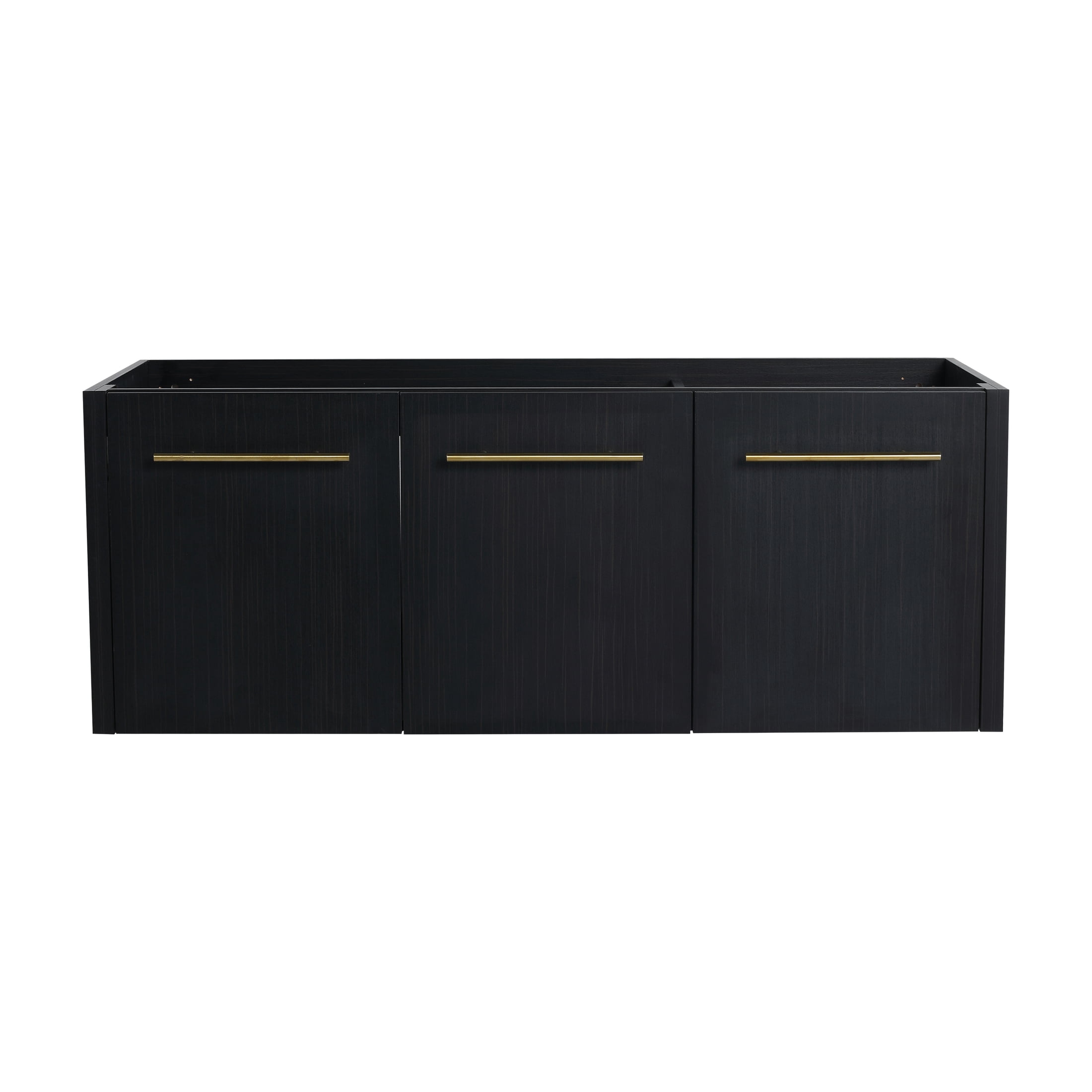 Noble House 48" Floating Bathroom Vanity Cabinet, Plywood Black Chestnut, Soft-Close Door, Excluded Sink, Black Chestnut