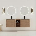 thumbnail image 1 of Noble House 60" Floating Bathroom Vanity, White Ceramic Sink, Soft-Close Door, Rounded Corners, Shelves, Imitative Oak, 1 of 10