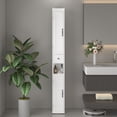thumbnail image 1 of Noble House 67.5" Tall Slim Bathroom Storage Cabinet, 2-Door Freestanding Linen Tower with Adjustable Shelves, White, 1 of 14