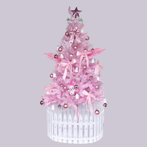 Noble House 6FT Artificial Christmas Pencil Tree with Energy-Saving LED Lights, Slim Holiday Tree, Pink