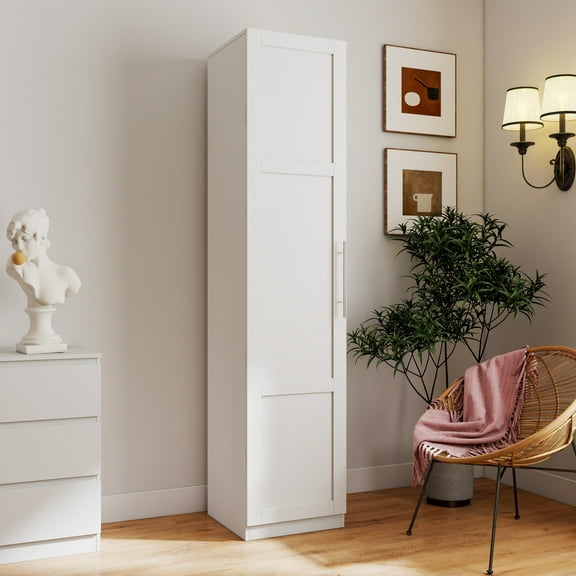 Noble House 70.87" Kitchen Pantry Cabinet, Freestanding Storage Sideboard with Doors, for Kitchen & Dining Room, White