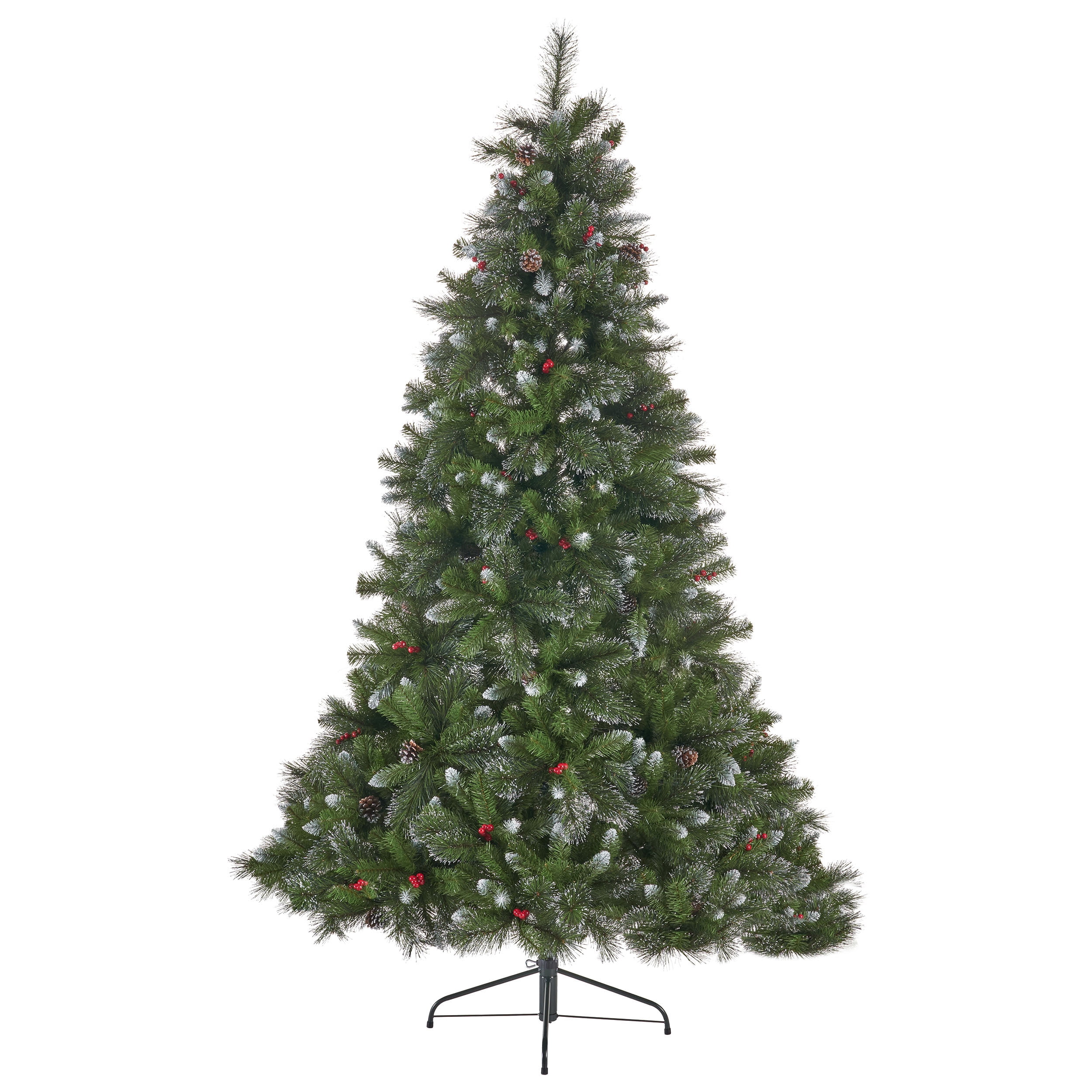 9-Foot Green Spruce Artificial Christmas Tree with Lights and Pinecones