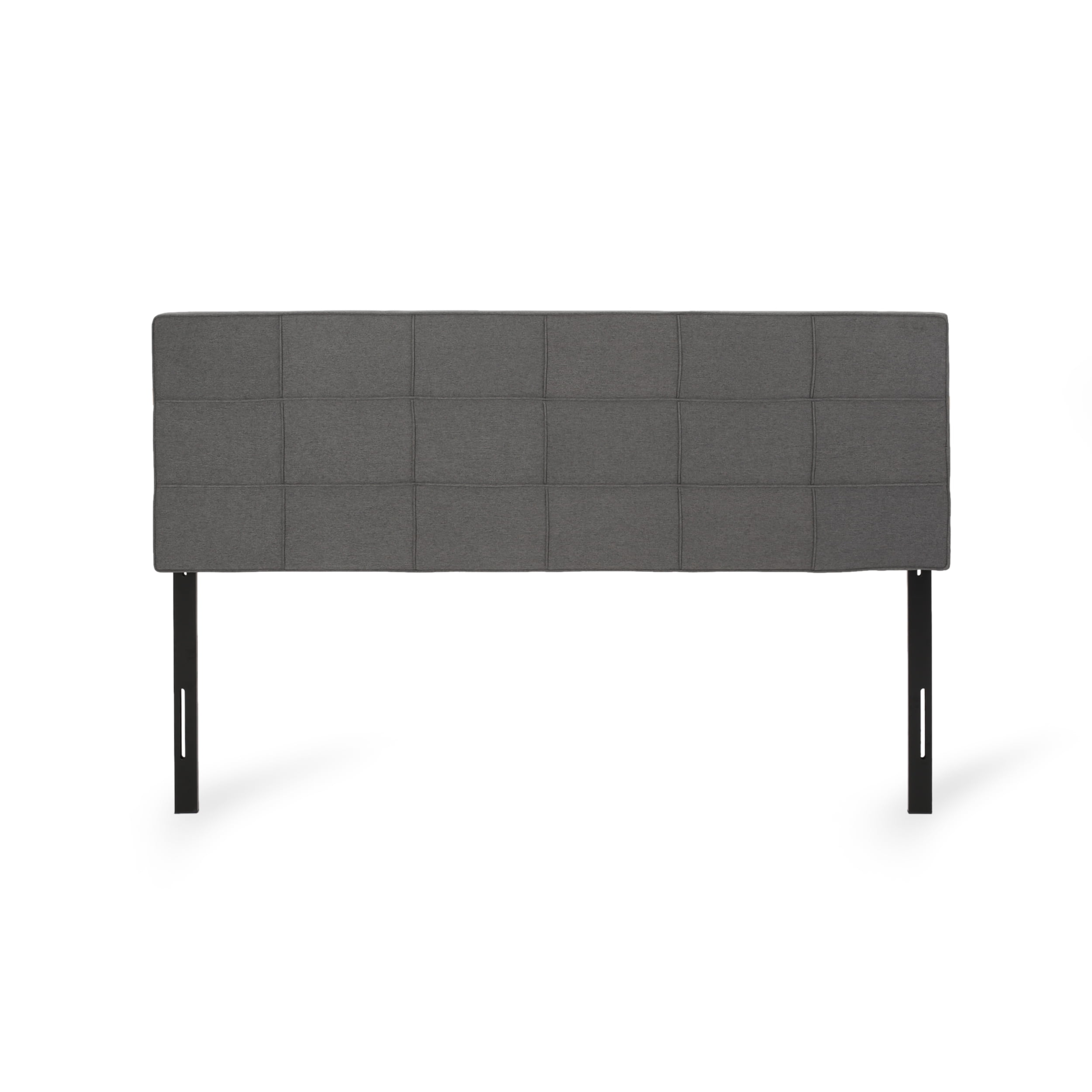 Noble House Abdullah Contemporary Upholstered King/California King Headboard, Charcoal Gray, Black
