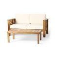 thumbnail image 1 of Noble House Acacia Wood Outdoor Patio Dining Set with Cushions, Teak/Cream, 1 of 14