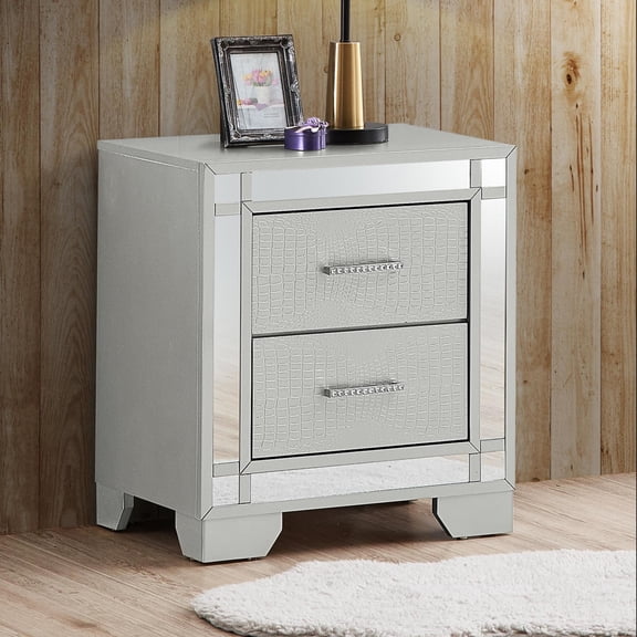 Noble House Accent Table, Versatile Side Table with Particle Board Frame, Silver Champagne Finish