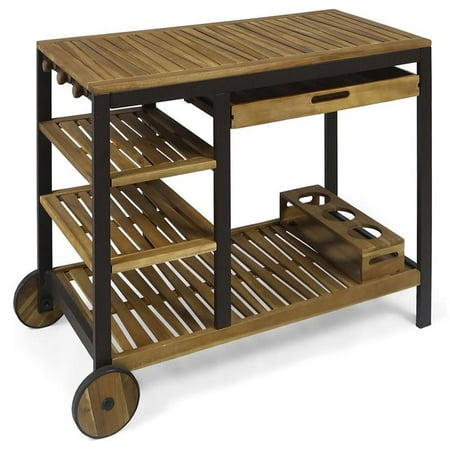 Noble House - Girdwood Wood and Iron Bar Cart - Teak