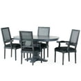 thumbnail image 1 of Noble House Aisenbrey Wood and Cane 5-Piece Expandable Dining Set, Gray and Black, 1 of 13