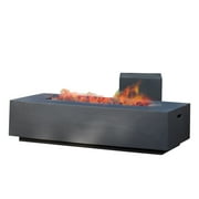 Noble House Alison Outdoor 50,000 BTU Rectangular Fire Table with Tank Holder, Dark Gray
