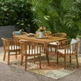 thumbnail image 1 of Noble House Alondra 7 Piece Wooden Patio Dining Set in Teak and Cream, 1 of 12