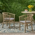 thumbnail image 1 of Noble House Alondra Outdoor Wood Dining Chair in Dark Gray (Set of 2), 1 of 2