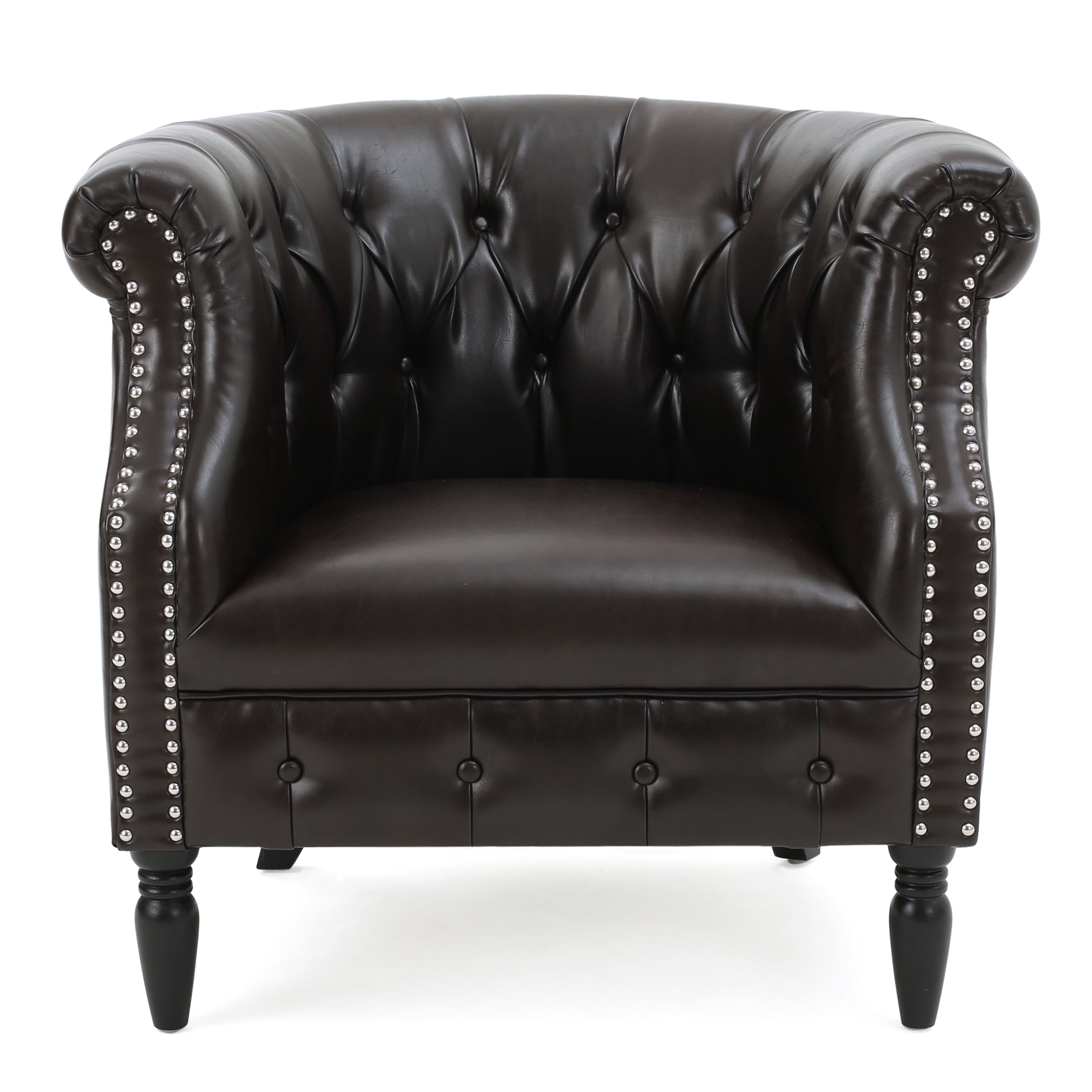Noble House Amalfi Leather Club Chair, Brown