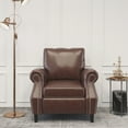 thumbnail image 1 of Noble House Amedou Faux Leather Club Chair with Nailhead Trim, Dark Brown, 1 of 7