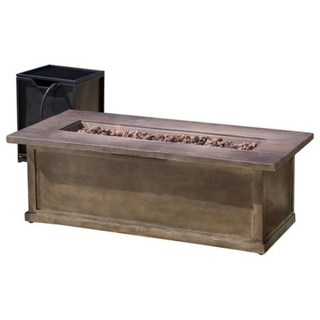 Noble House Anchorage 56" MGO Fire Table with Concrete Tank Holder in Brown