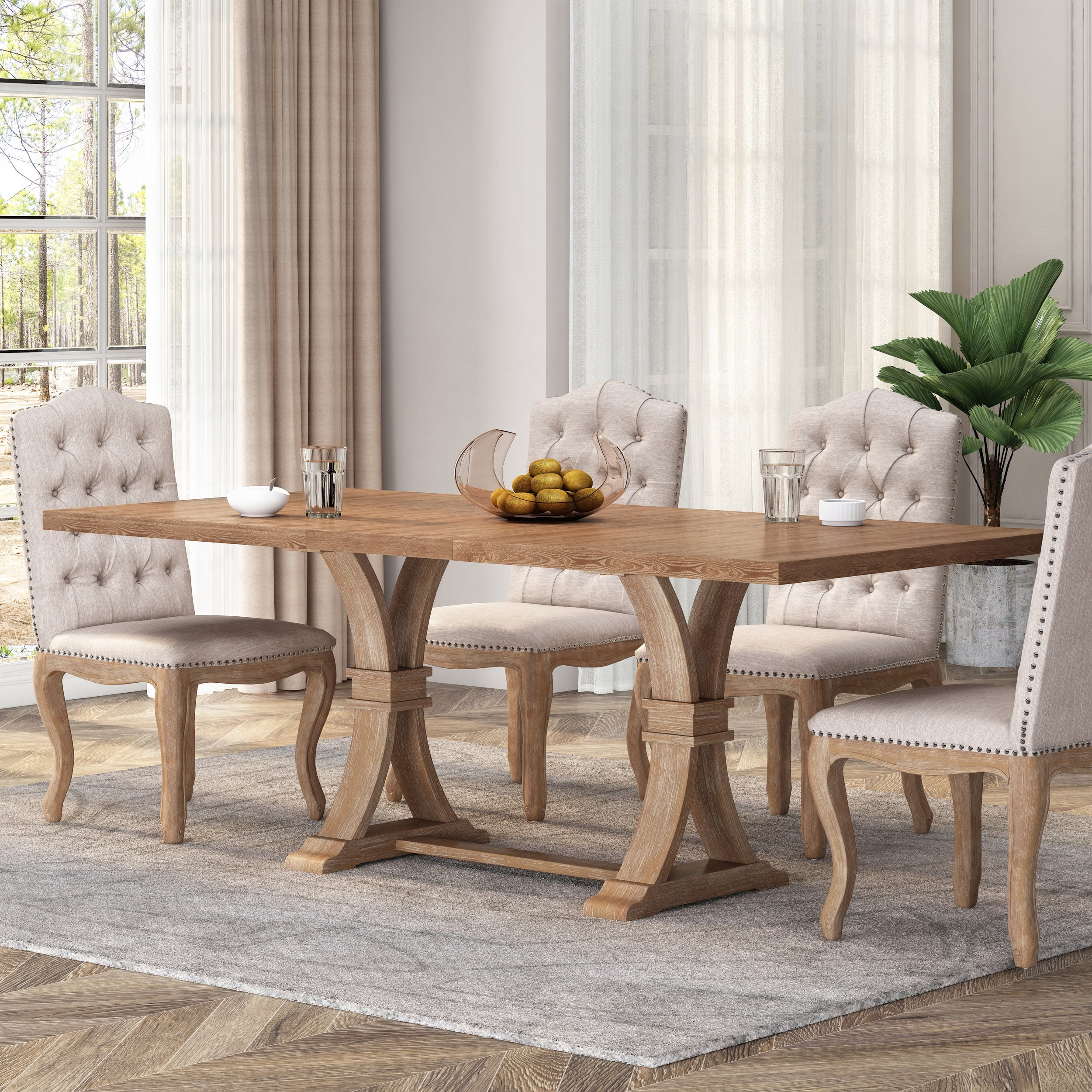 Archer natural grey extending dining table outlet