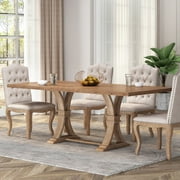 Noble House Andrea Wood Expandable Rectangular Dining Table, Natural