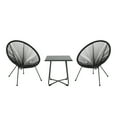 thumbnail image 1 of Noble House Anson Outdoor 3 Piece Woven Conversation Set in Black and Gray, 1 of 11