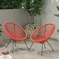 thumbnail image 1 of Yanais Outdoor Hammock Weave Chair with Steel Frame, Set of 2, Orange and Black, 1 of 8
