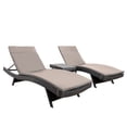 thumbnail image 1 of Noble House Anthony 3 Piece Outdoor Wicker Lounge with Cushions and Coffee Table, Grey, Charcoal, 1 of 7