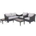 thumbnail image 1 of Noble House Antibes 5 Piece Outdoor Wicker Conversation Set in Gray/Silver, 1 of 26