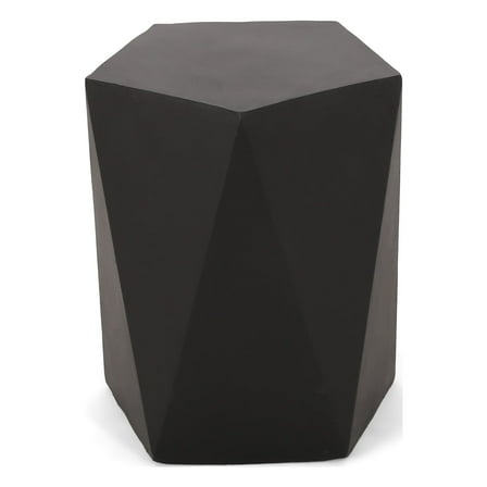 Noble House Apollo Outdoor Modern Side Table in Matte Black