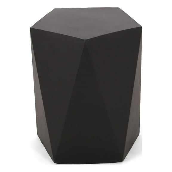Noble House Apollo Outdoor Modern Side Table in Matte Black