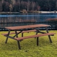 thumbnail image 1 of Noble House Arboris 8-Seat Outdoor Fir Wood Picnic Set, Heavy-Duty Patio Picnic Table with Built-in Benches, Brown, 1 of 8