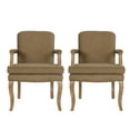 thumbnail image 1 of Noble House Ardson French Fabric Dining Chair, Set of 2, Dark Beige, Natural, 1 of 11