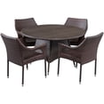 thumbnail image 1 of Noble House Armstrong 5 Piece Wicker Patio Dining Set in Brown Dining Set, 1 of 11