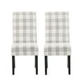 thumbnail image 1 of Noble House Asher Fabric Dining Chairs, Set of 2, Gray, Light Beige, Espresso, 1 of 8
