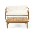thumbnail image 1 of Noble House Aston Outdoor Mid-Century Modern Loveseat Set Teak, 1 of 19