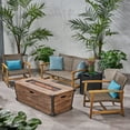 thumbnail image 1 of Noble House Azalea Outdoor 3 Pc  Chat Set w/ Fire Pit Natural Mocha, 1 of 13