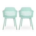 thumbnail image 1 of Noble House Azalea Plastic Patio Dining Arm Chair in Mint (Set of 2), 1 of 10