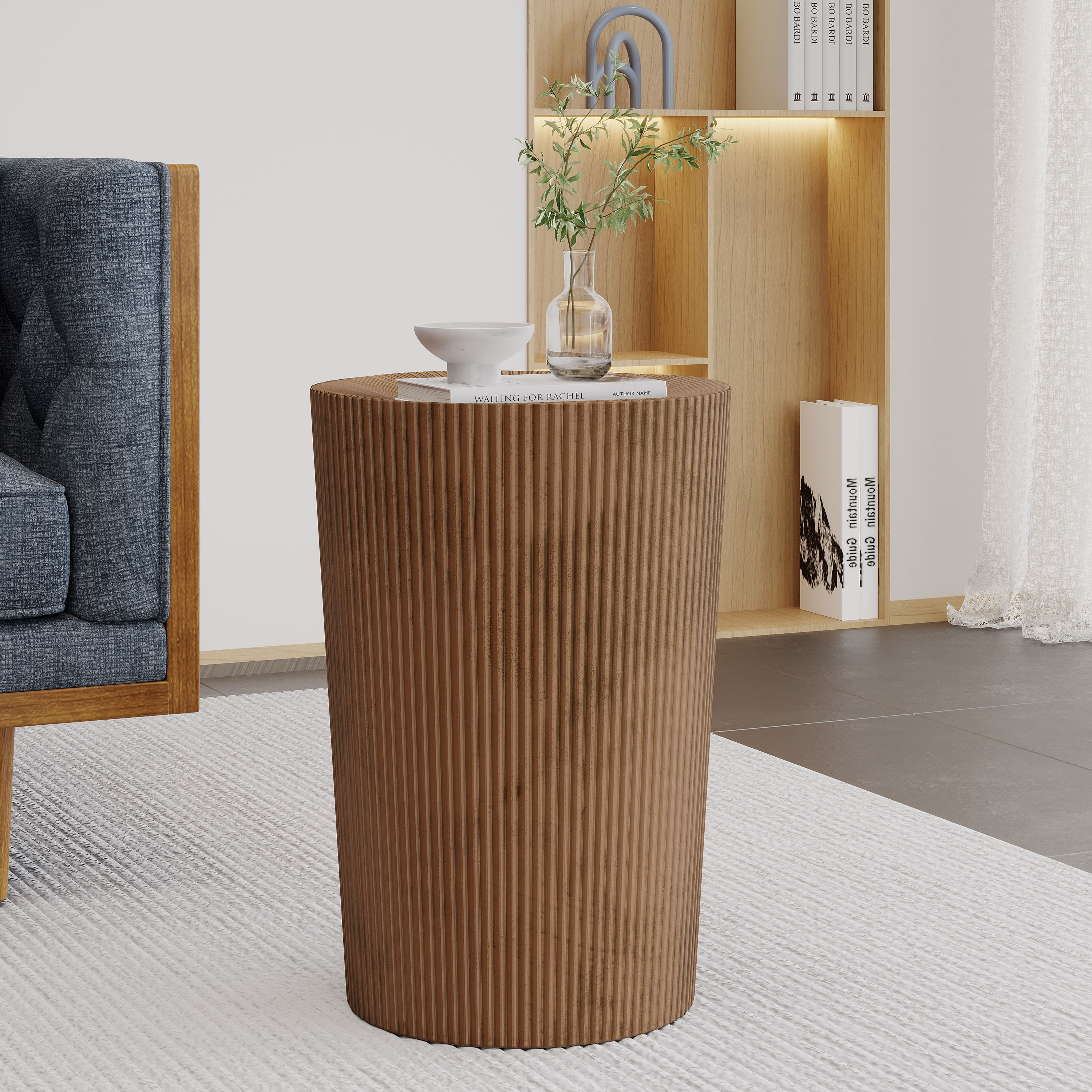 Noble House Bartram Metal Sunburst Side Table, Brushed Antique Bronze