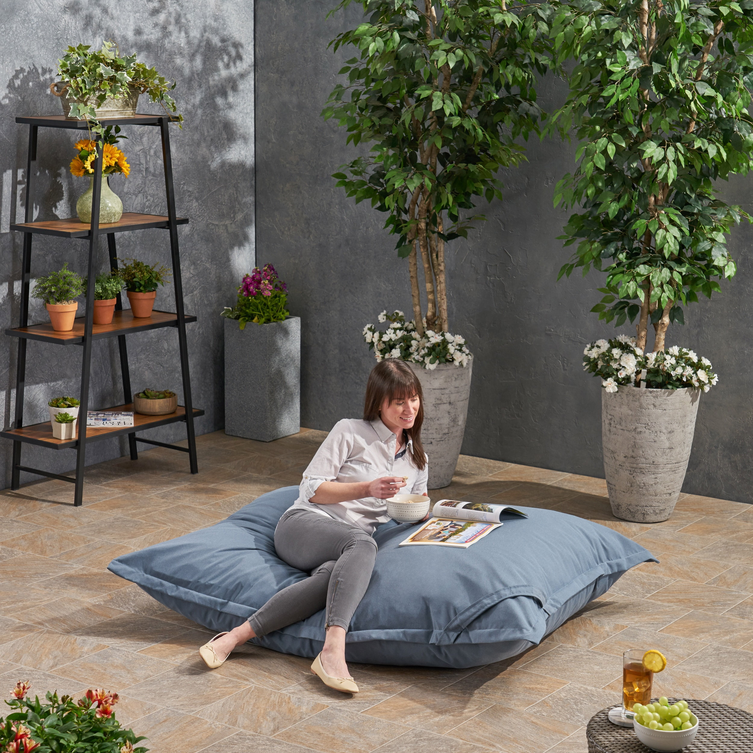 Noble House Bean Bag Chair, Blue