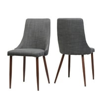Noble House Beatrice Indoor Mid Century Fabric Dining Chairs, Set of 2, Light Gray