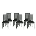 thumbnail image 1 of Noble House Beckstrom Wood & Fabric Dining Chair, Set of 6, Black, Gray, 1 of 11