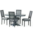 thumbnail image 1 of Noble House Beckstrom Wood and Cane 5-Piece Expandable Oval Dining Set, Gray, 1 of 13