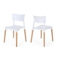 thumbnail image 1 of Noble House Beeman Contemporary Plastic Dining Chairs, Set of 2, White, 1 of 6