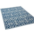 thumbnail image 1 of Noble House Belmont 90x63" Indoor/Outdoor Fabric Geometric Area Rug - Navy/Ivory, 1 of 5