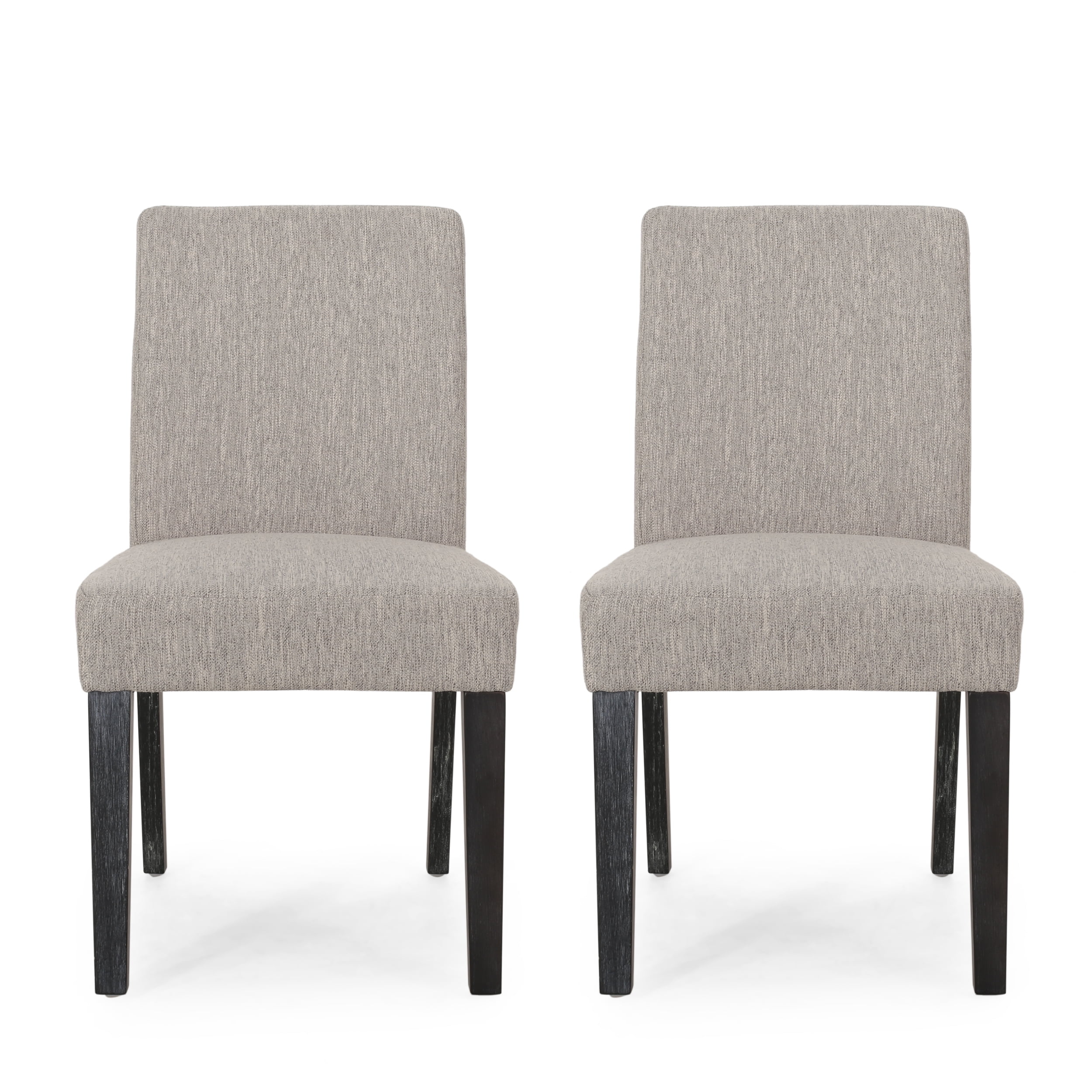 Noble House Benewah Contemporary Fabric Dining Chair, Set of 2, Light Gray, Gray