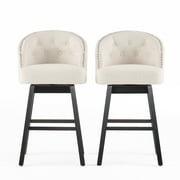 Noble House Bentley Indoor Beige Bar Stool Set of 2