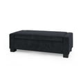 thumbnail image 1 of Noble House Betts Betts Modern Upholstered Storage Ottoman Blue, 1 of 10