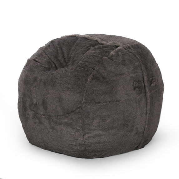 Noble House Blalock Faux Fur 5 ft. Winter Bean Bag, Brown and Beige