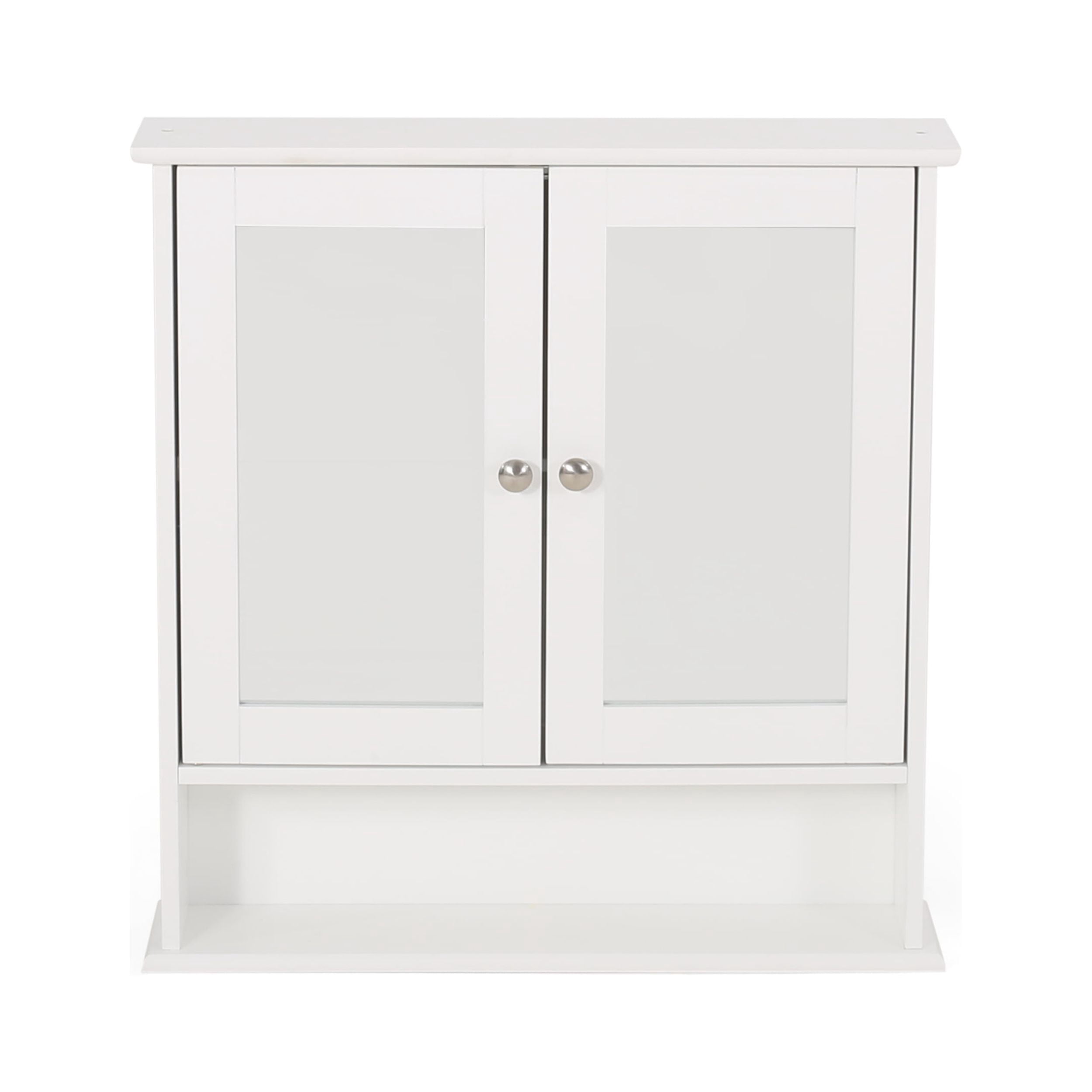 Noble House Blaze Modern 2 Door Medicine Cabinet with Mirrors, Matte White