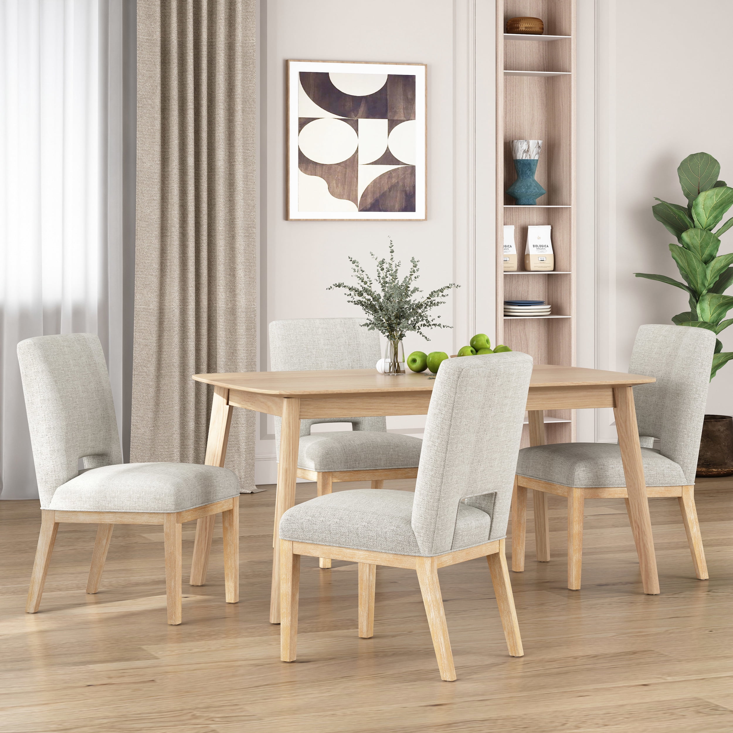Free Shipping! Noble House Bowrun Upholstered Dining Chairs Set of 4 ...