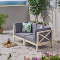 thumbnail image 1 of Noble House Brava Outdoor Modular Loveseat with Cushions Weathered/Dark Gray, 1 of 6