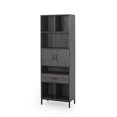 thumbnail image 1 of Noble House Briar Contemporary Faux Wood Cube Unit Bookcase, Dark Gray, Black, 1 of 10