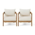 thumbnail image 1 of Noble House Brooklyn Outdoor Club Chair (Set of 2) Teak and Beige, 1 of 8