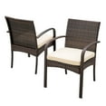 thumbnail image 1 of Noble House Brown Indoor Traditional Wicker Dining Chair Set, Cream, 1 of 5