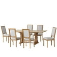 thumbnail image 1 of Noble House Brownell Wood 7-Piece Expandable Dining Set, Light Gray and Natural, 1 of 13